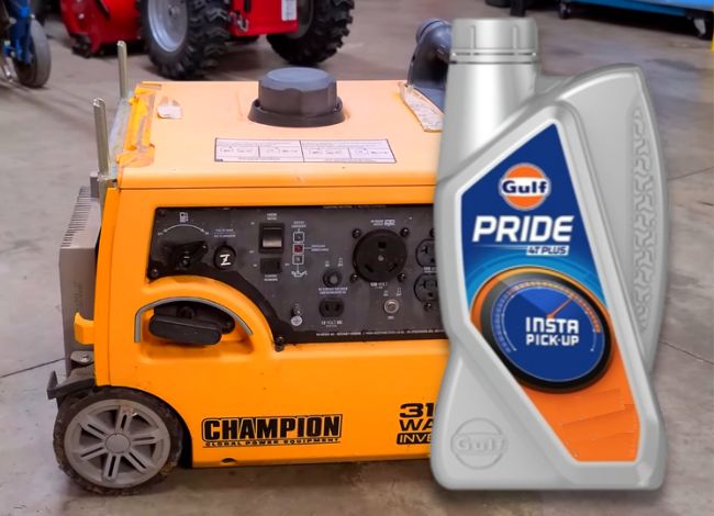 Process of changing engine oil of a Champion 3100-W inverter generator